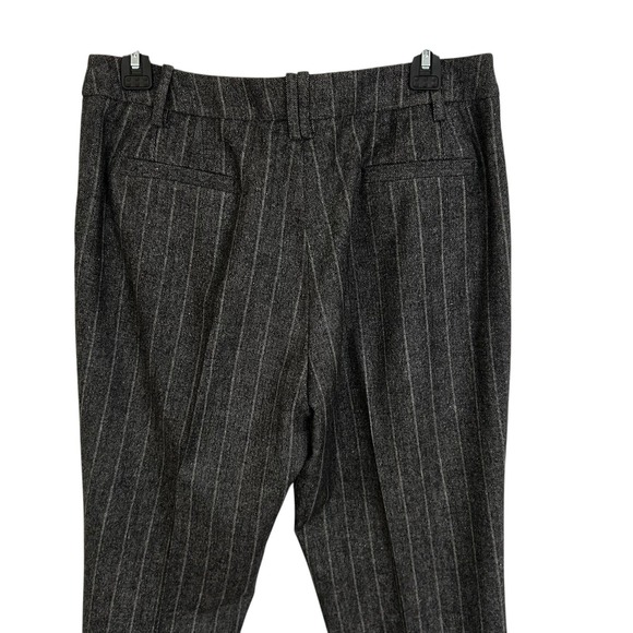 FACONNABLE Wool Cashmere Dress PANTS Women 10 Gray Pinstripe Career Tweed Office - Picture 4 of 14